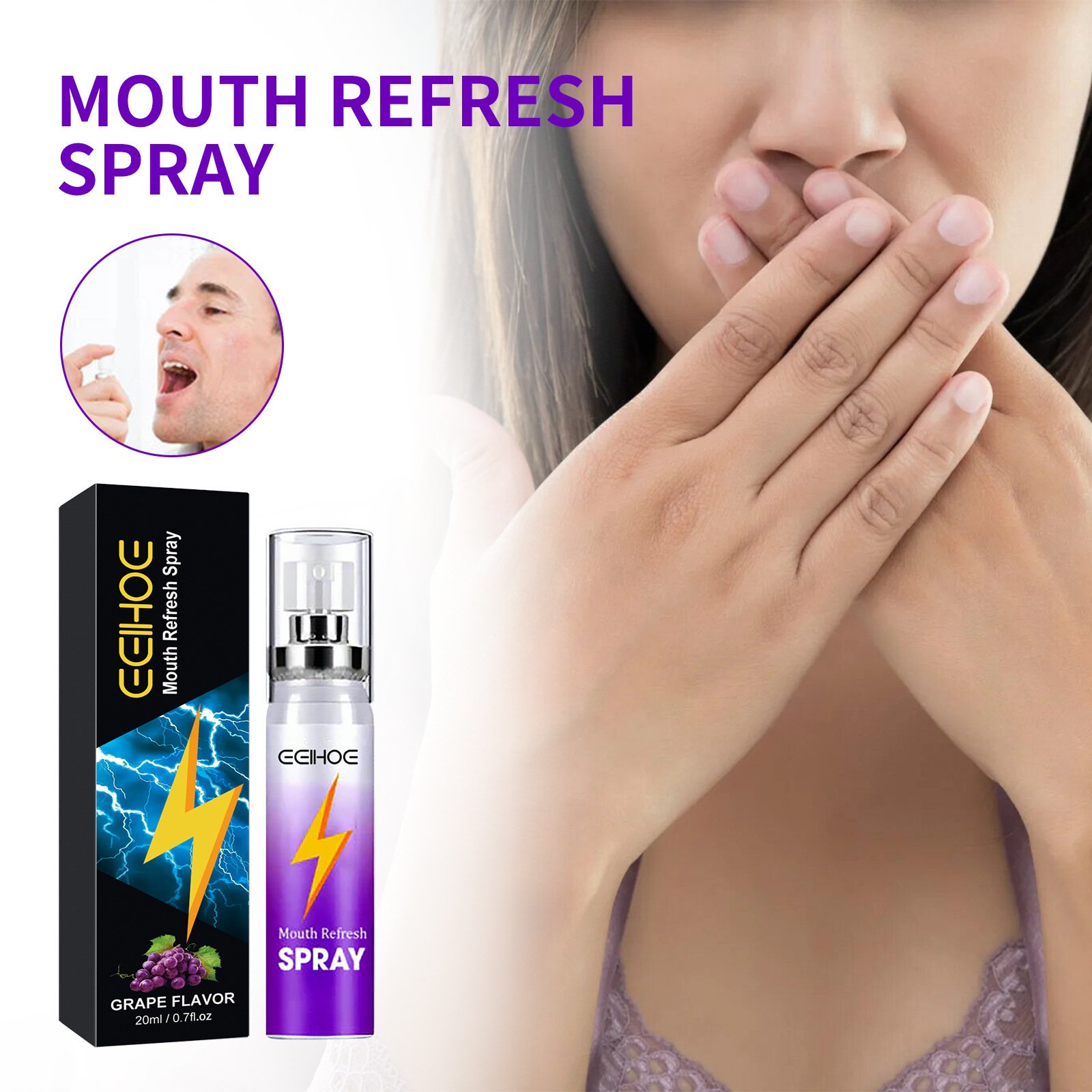 Clean bad breath, freshen your breath, clean your breath and leave a fragrant portable fresh mouth spray.