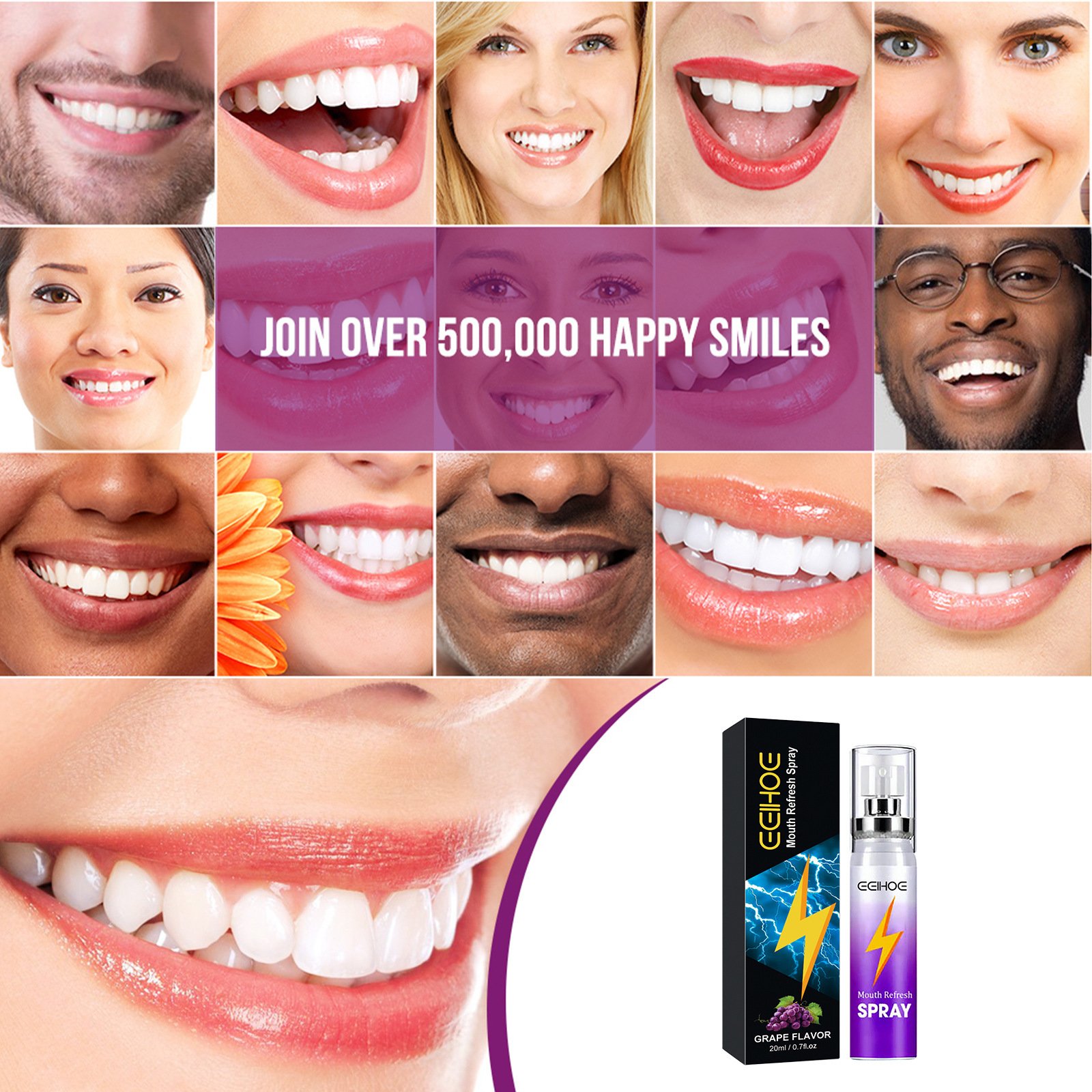 Clean bad breath, freshen your breath, clean your breath and leave a fragrant portable fresh mouth spray.