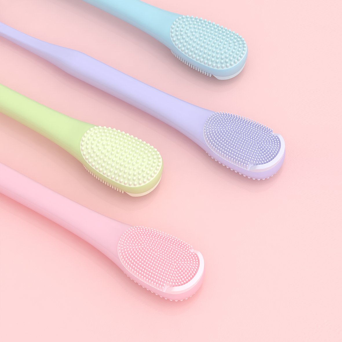 Custom Best Selling 2pcs Colorful 3 In 1 Soft Silicon Bad Breath Off Tongue Cleaner Brush With Toothbrush