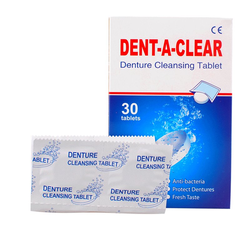 Night guard denture whitening cleanser effervescent tablets