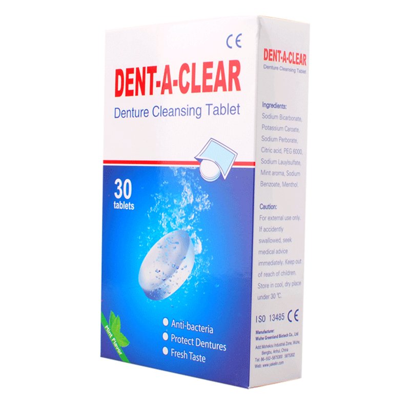 Night guard denture whitening cleanser effervescent tablets