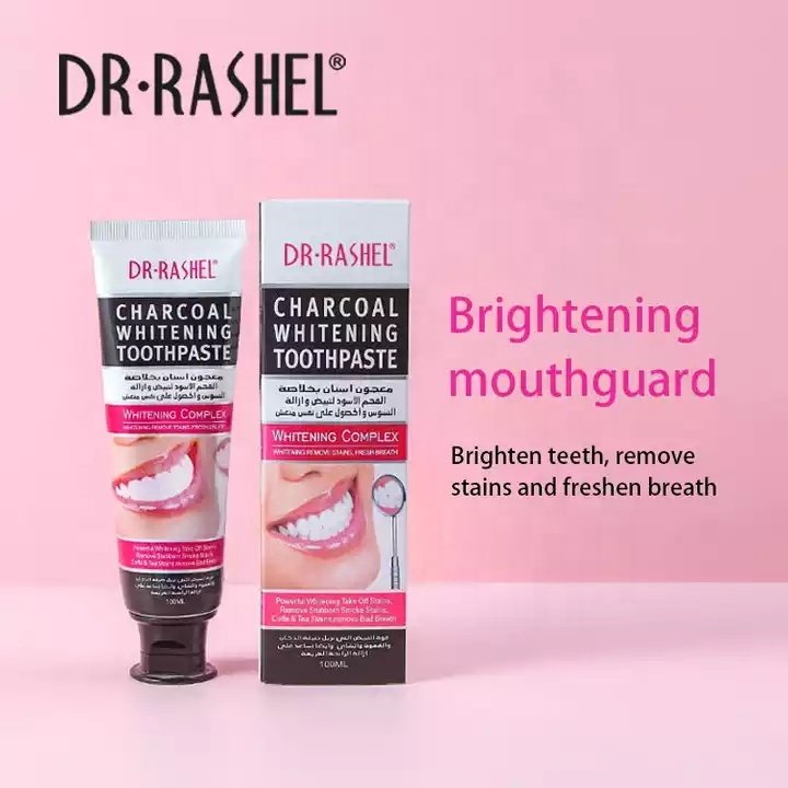 DR.RASHEL charcoal remove stains freshen breath brighten teeth whitening toothpaste