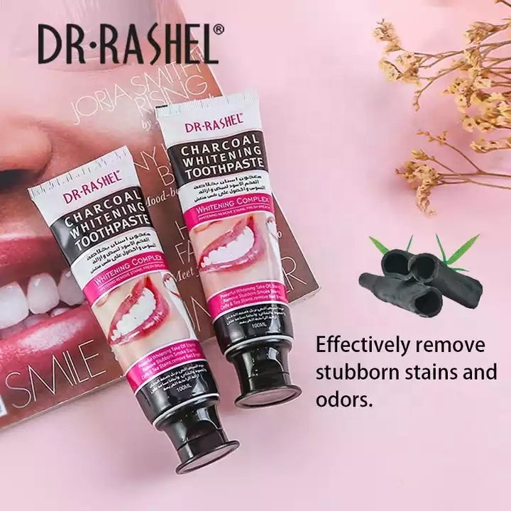 DR.RASHEL charcoal remove stains freshen breath brighten teeth whitening toothpaste