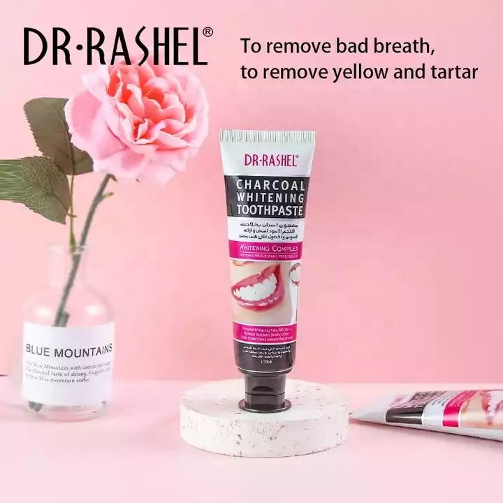 DR.RASHEL charcoal remove stains freshen breath brighten teeth whitening toothpaste