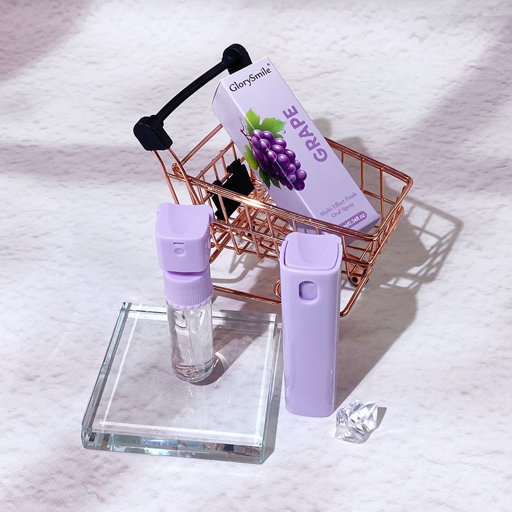 Grape Flavor Fresh Breath Spray 10ml Oral Mist Freshener Glorysmile Fruity Mouth Spray Private Label