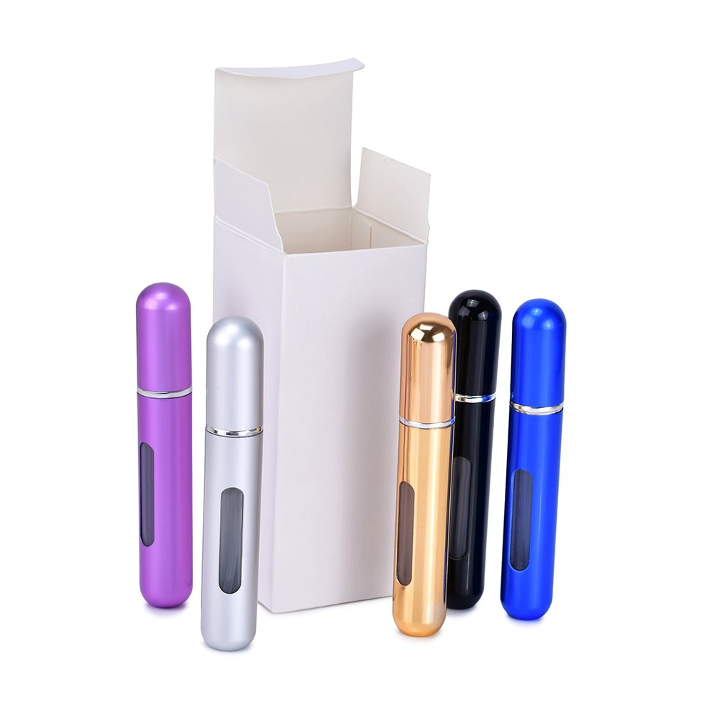 Colorful Empty 5ml 8ml Mini Perfume Atomizer Refillable Travel Sized round metal Perfume Atomizer Spray Bottle