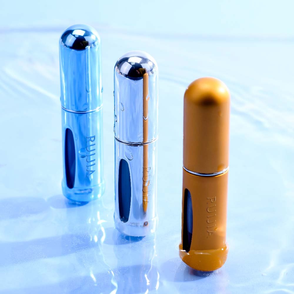 Colorful Empty 5ml 8ml Mini Perfume Atomizer Refillable Travel Sized round metal Perfume Atomizer Spray Bottle