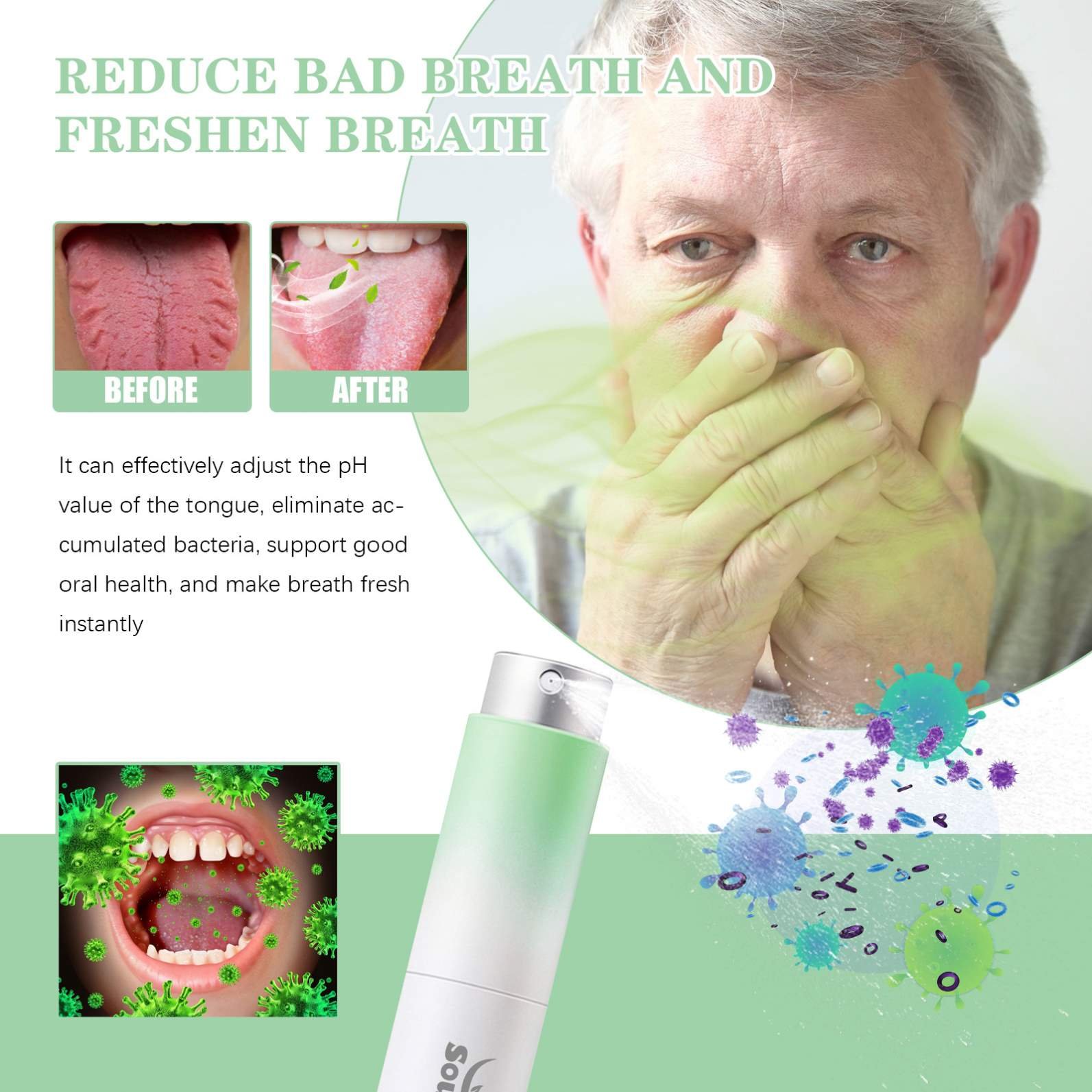 Prevent Mouth Dry Thirsty Portable Mint Breath Freshener Bad Breath Remove Perfume Mist Mouth Odor Breath Control Oral Spray 8ml