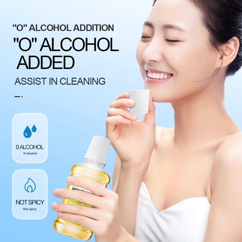 SADOER Lemon Peach Herbal Mouthwash Freshening Breath Whitening Teeth Liquid Oral Care Usage Mouth