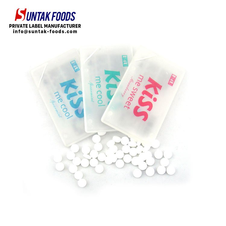 SUNTAK Manufacturer Long Lasting Refreshing Mint Flavor Drops Mini Xylitol Candy Freshens Breath Mints with Custom LOGO
