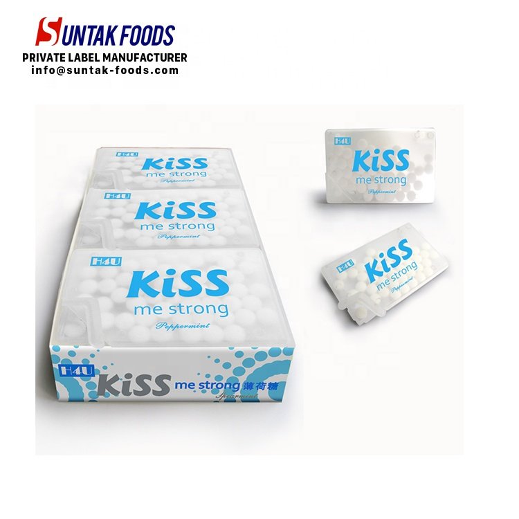 SUNTAK Manufacturer Long Lasting Refreshing Mint Flavor Drops Mini Xylitol Candy Freshens Breath Mints with Custom LOGO