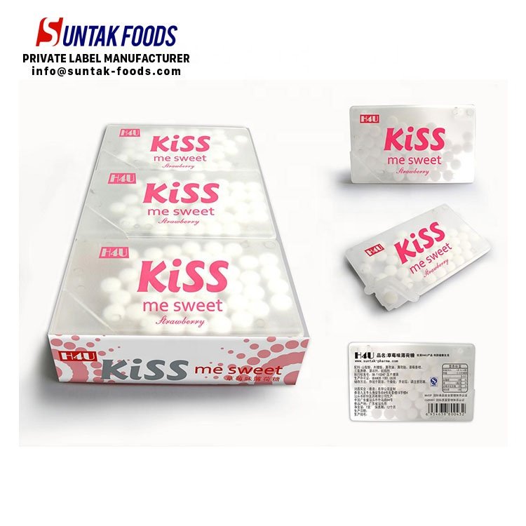 SUNTAK Manufacturer Long Lasting Refreshing Mint Flavor Drops Mini Xylitol Candy Freshens Breath Mints with Custom LOGO