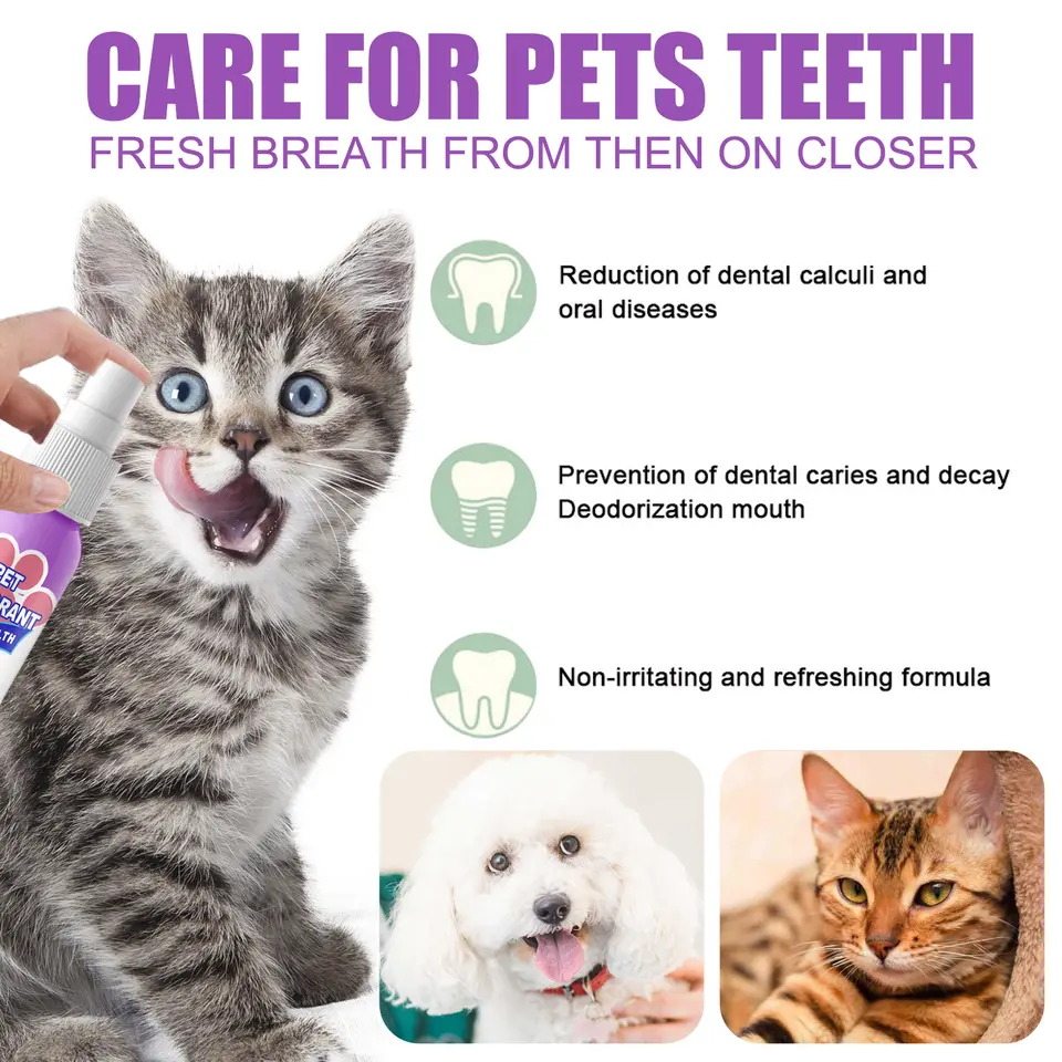 2023 hot sale Pet Breath Freshener Cat And Dog Oral Spray Tone Fresh Deodorant Cleansing Healthy Teeth Care Cleaner Mouthwash