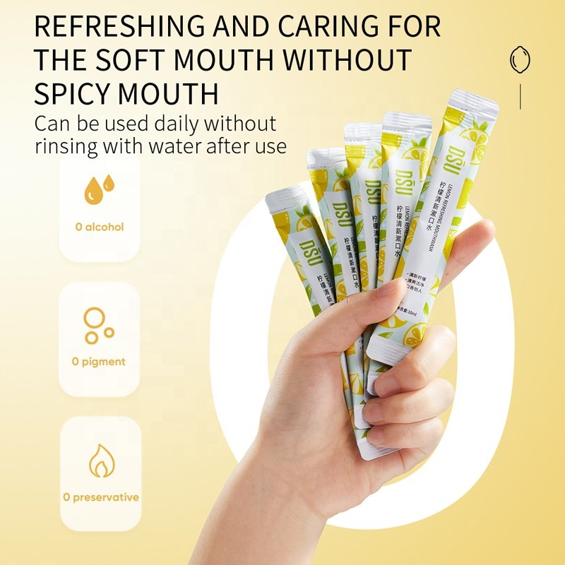 10ml*20 Disposable Portable Sachet Pocket Mouth Wash OEM Fresh Breath Travel Size Mini Strip Mouthwash Manufacturers