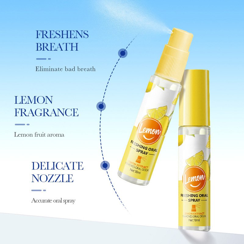 Custom Wholesale 18 ml Mint Peach Lemon Flavor Breath Freshener Breath Spray