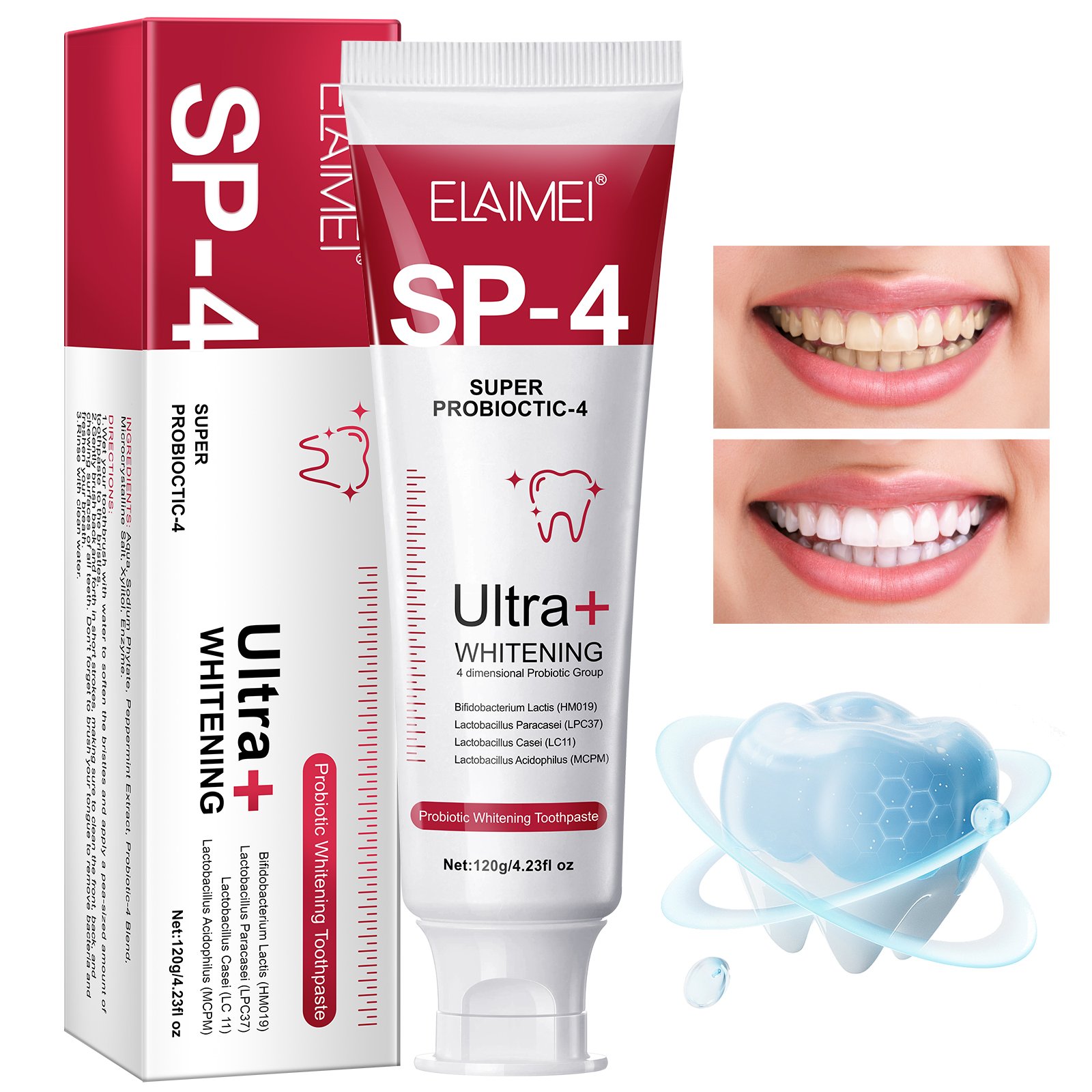 ELAIMEI private label peppermint 120g freshens breath protects teeth professional dental teeth probiotic whitening toothpaste