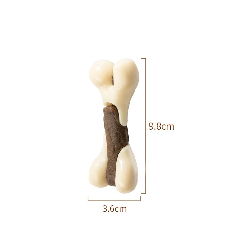 Grind Teeth Freshen Breath Nylon Cowhide Material Beef Flavor Durable Dog Chew Toy Bone