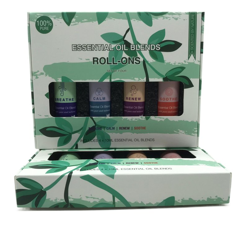 Wholesale 10ml Blend Essential Oil Set Roll On Bottle for Lady bag Spiritual Relax Calm Breathe Renew Soothe Roller ball Bottle