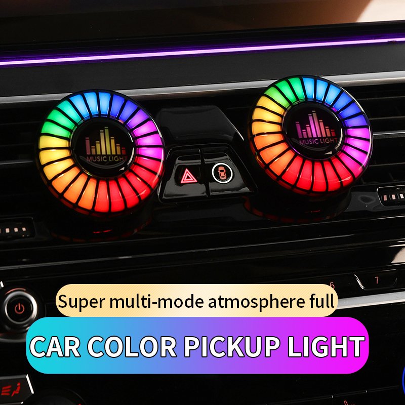 Car air outlet aromatherapy atmosphere light LED Bluetooth smart pickup rhythm light APP control wireless breathing light