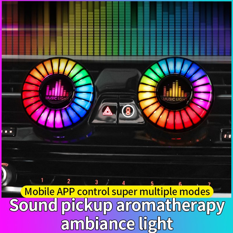 Car air outlet aromatherapy atmosphere light LED Bluetooth smart pickup rhythm light APP control wireless breathing light