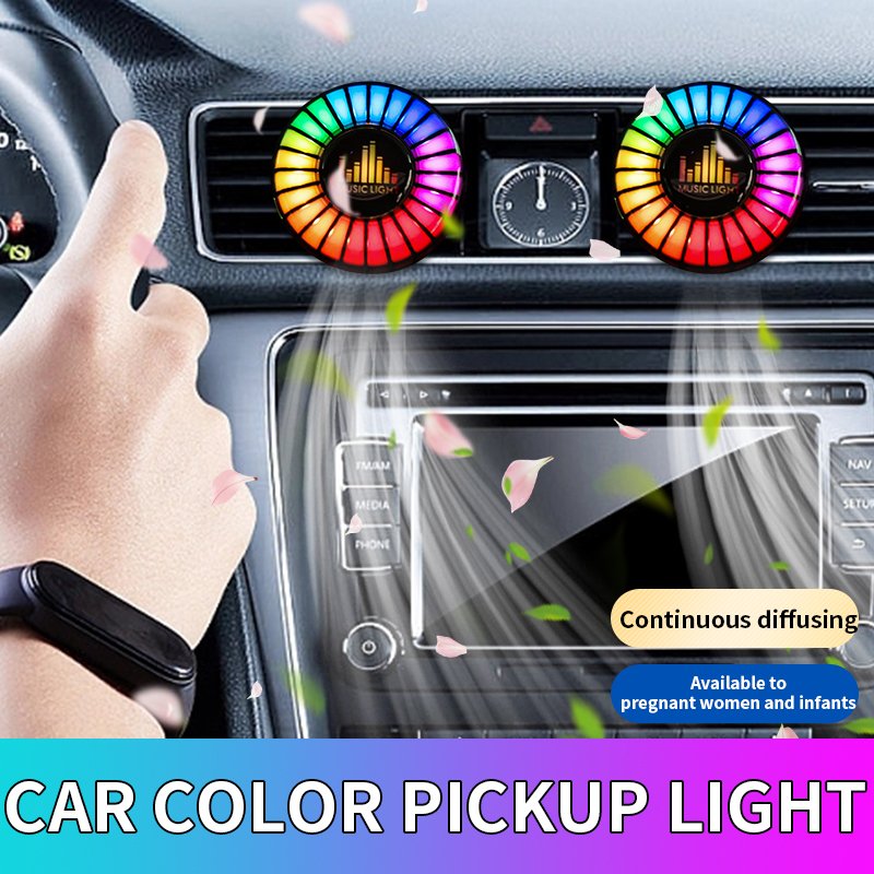 Car air outlet aromatherapy atmosphere light LED Bluetooth smart pickup rhythm light APP control wireless breathing light