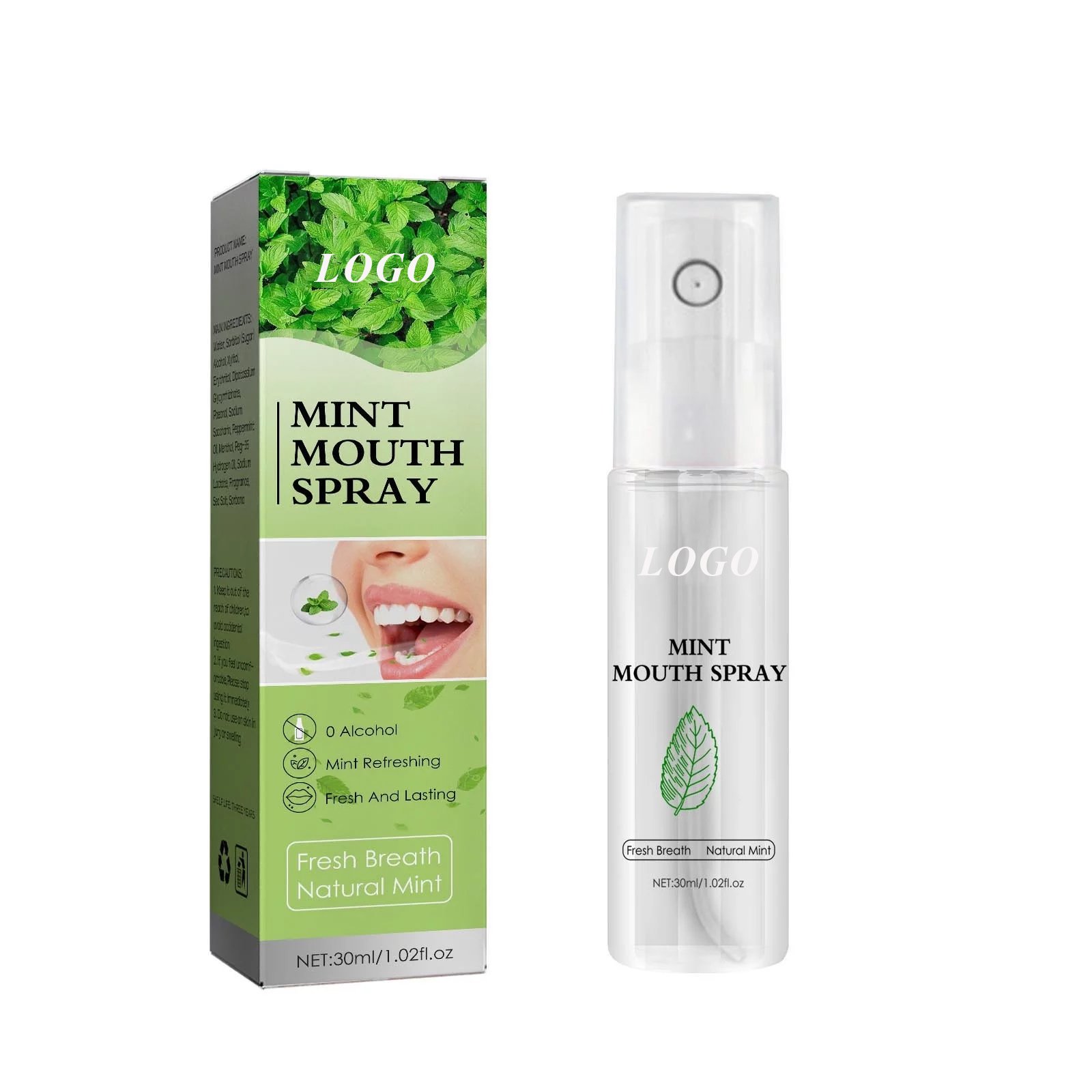 Popular 100% Plant Natural Ingredients Bad Breath Removal Less Odor Mint Mouth Spray