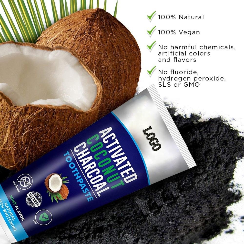 Breath freshener activated charcoal coconut black diamond charcoal teeth whitening travel size toothpaste