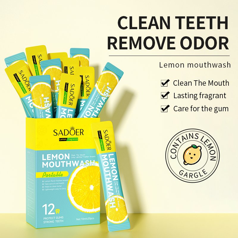 SADOER 10ml*20 Fresh Mint Mouthwash Fluoride-Free Oral Mouth Wash Natural Freshening Breath Customized Package 3years Wholesale