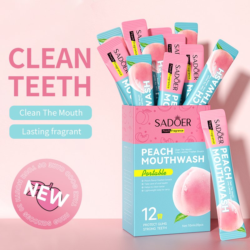 SADOER 10ml*20 Fresh Mint Mouthwash Fluoride-Free Oral Mouth Wash Natural Freshening Breath Customized Package 3years Wholesale