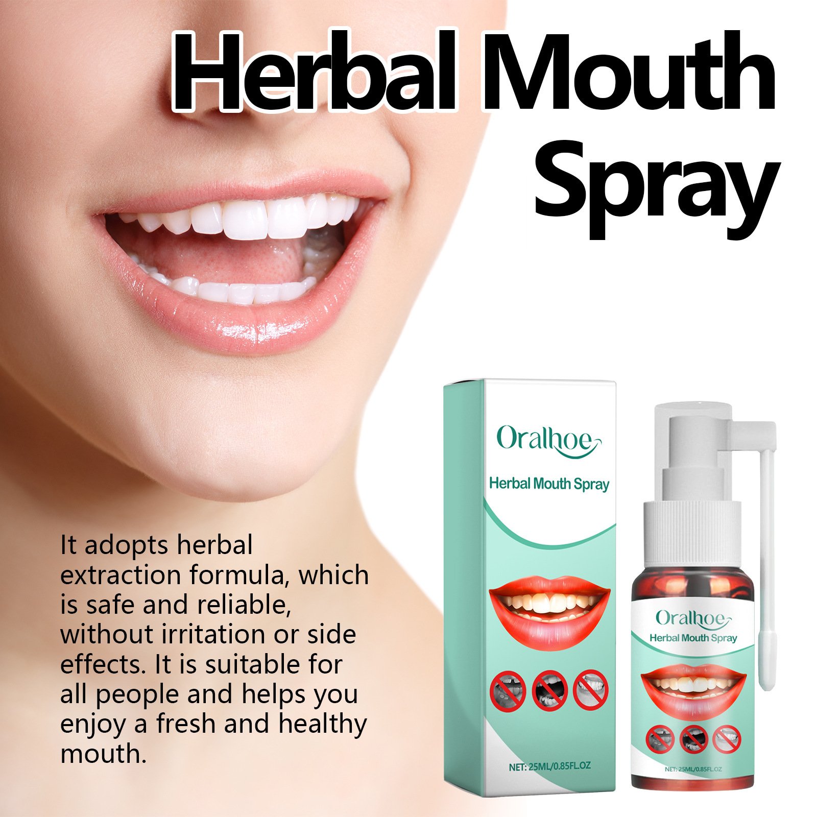 Natural Mint Spray Breath Freshener Mouth Spray Prevent Bad Odor Mouth Refresher Spray Fresh Breath Remove Bad Breath