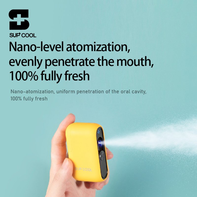 SUPCOOL Electric Oral Spray Portable Breath Freshener Remove Bad Breath Oral cleaner Spray Remove Sleepiness Fresh Kiss Gas