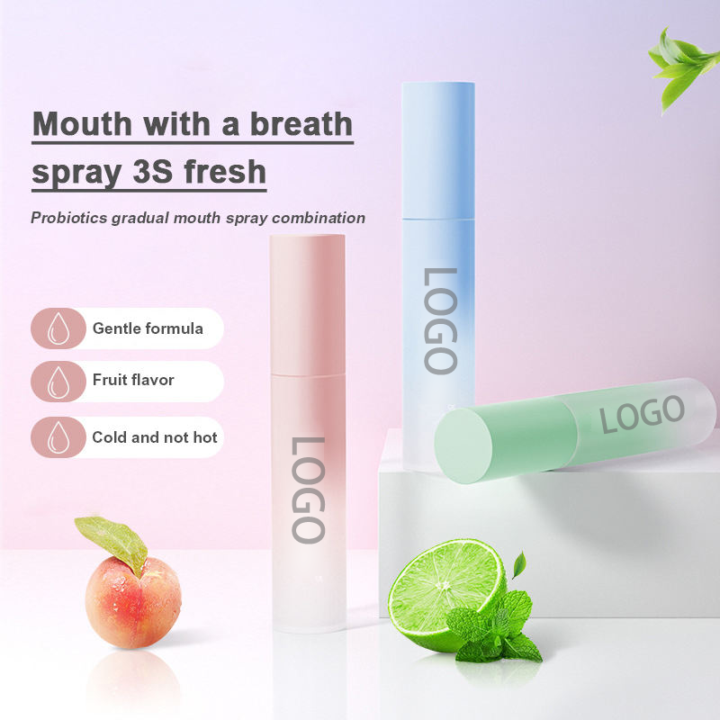 Customized Breath Freshener Spray Honey Mint Flavor Artifact Female Male Portable Breath Peach Mouth Cleaning Spray