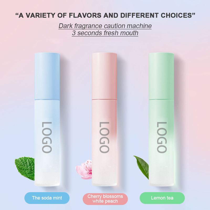 Customized Breath Freshener Spray Honey Mint Flavor Artifact Female Male Portable Breath Peach Mouth Cleaning Spray