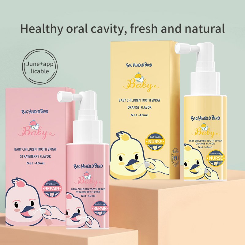 breath freshener strawberry orange flavor anti cavity oral care fresh natural clean taste for baby children tooth spray