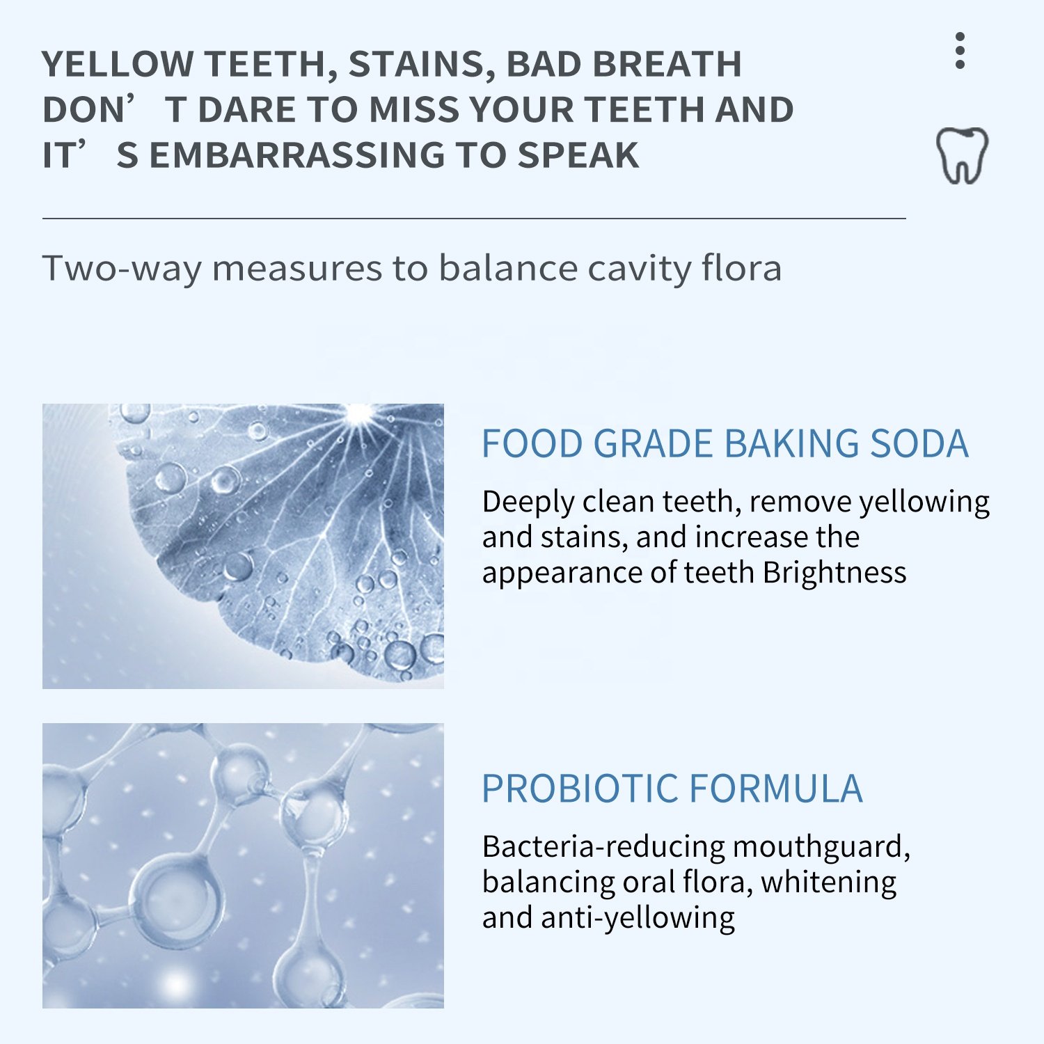 Remineralizing Teeth Whitening Powder Probiotic Bright Pearl Breath Freshener Tooth Stain Remover Polisher Shine Tooth Powder