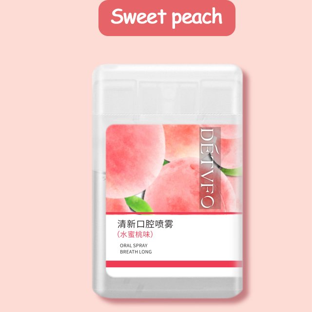 Portable Peach Mint Bad Breath Remove Perfume Mist Mouth Odor Breath Control Spray Oral Spray Breath Freshener