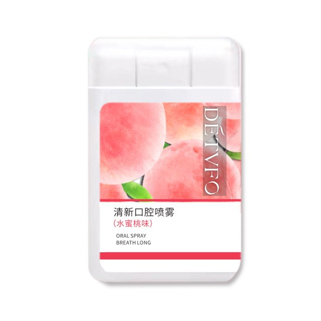 Portable Peach Mint Bad Breath Remove Perfume Mist Mouth Odor Breath Control Spray Oral Spray Breath Freshener