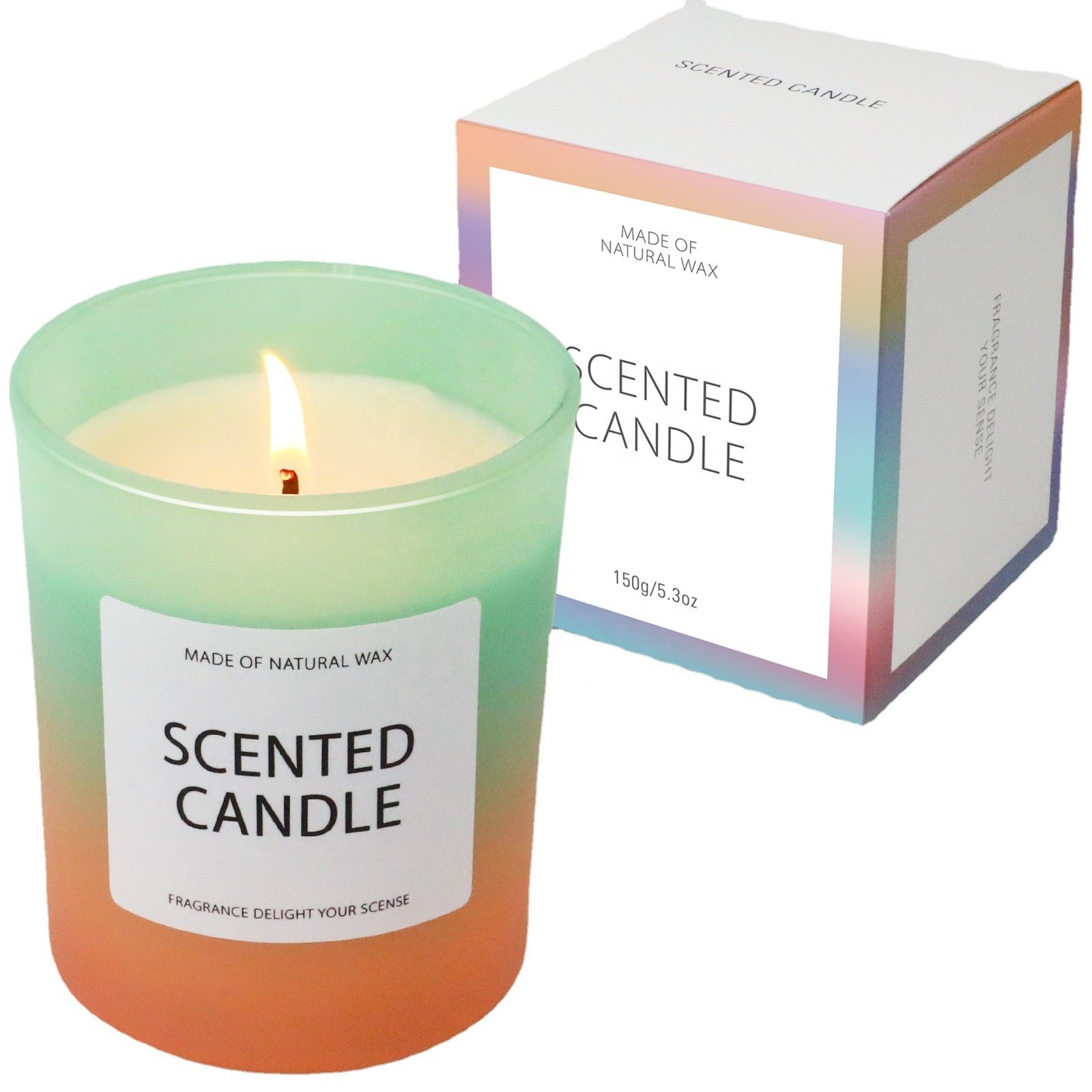 [Christmas Picks] Natural Christmas Widely Used Gradient Color Soy Wax Glass Jar Scented Candle With Box