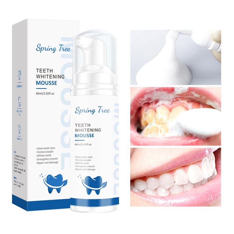 Spring tree Toothpaste Tooth Mousse Cleaning Paste White Private Logo Kit Label Cleansing Teeth Whitening Foam