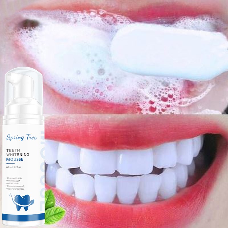 Spring tree Toothpaste Tooth Mousse Cleaning Paste White Private Logo Kit Label Cleansing Teeth Whitening Foam