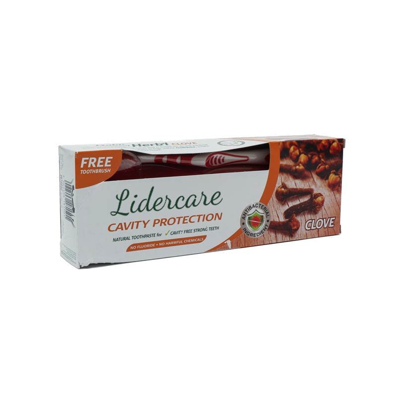 Lidercare Natural No Fluride Cavity Protection Toothpaste Antibacterial Ingredient Clove Toothpaste With Free Toothbrush
