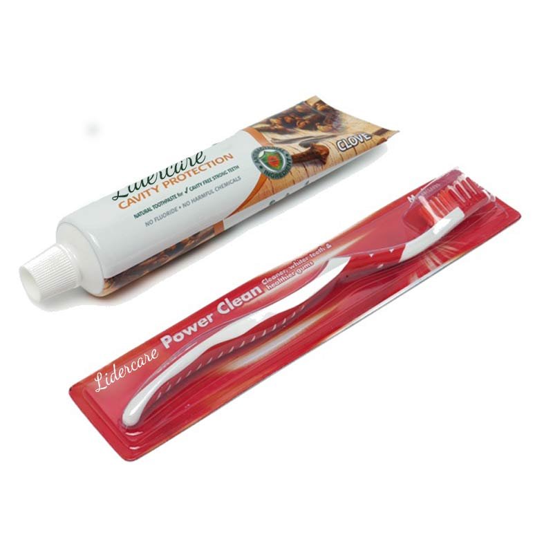 Lidercare Natural No Fluride Cavity Protection Toothpaste Antibacterial Ingredient Clove Toothpaste With Free Toothbrush