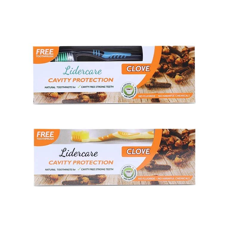 Lidercare Natural No Fluride Cavity Protection Toothpaste Antibacterial Ingredient Clove Toothpaste With Free Toothbrush