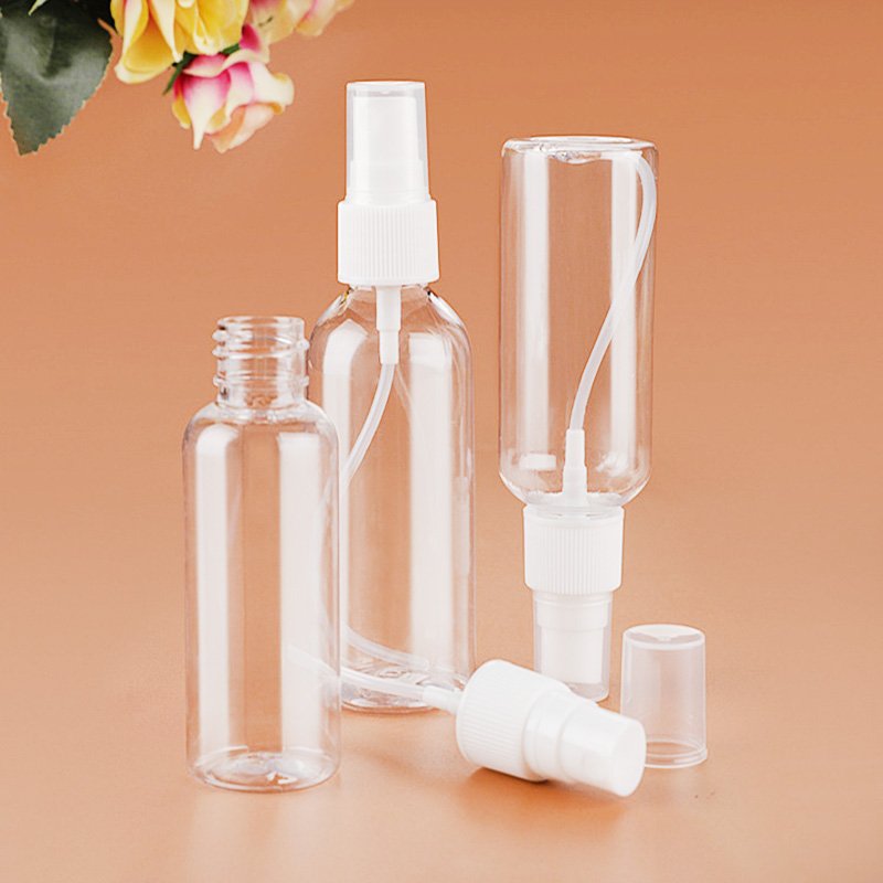 high end empty plastic amber spray bottle 120ml 150ml plastic perfume bottle with silver fine mist spray