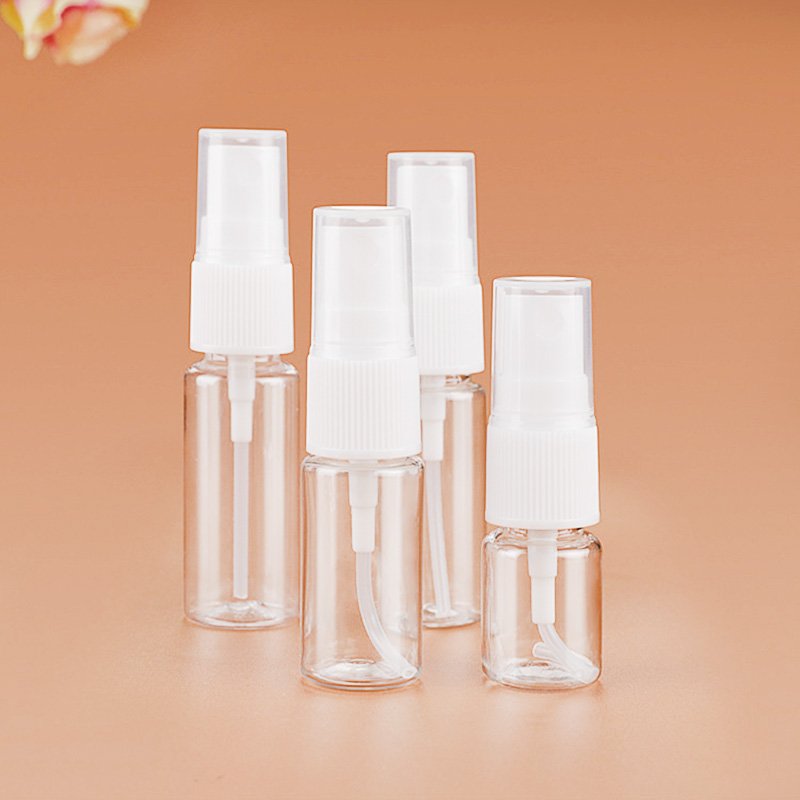 high end empty plastic amber spray bottle 120ml 150ml plastic perfume bottle with silver fine mist spray