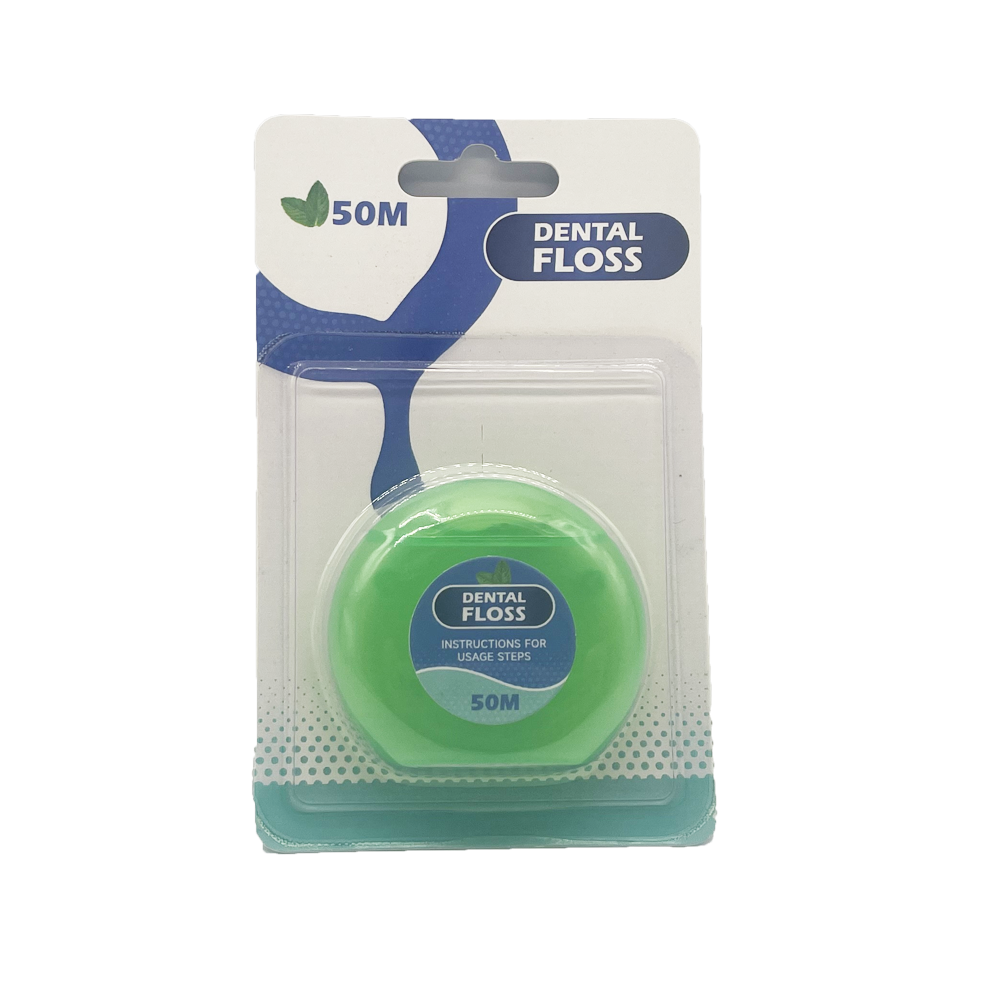 Biodegradable 50m Waxed Dental Pick Tooth Cleaner Card Packing Manufacturer Available Bamboo/Corn/Charcoal/Silk Mint Flavored