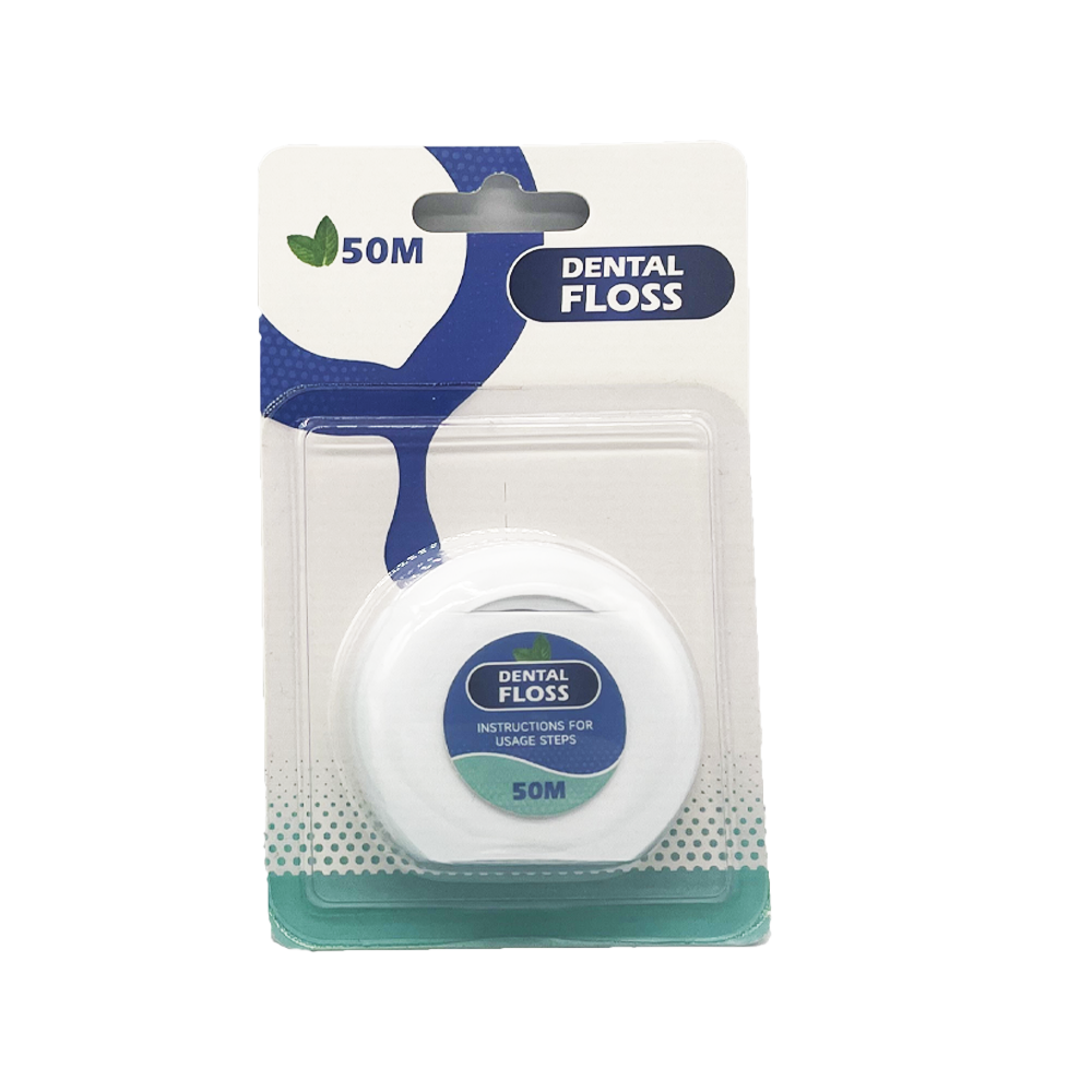 Biodegradable 50m Waxed Dental Pick Tooth Cleaner Card Packing Manufacturer Available Bamboo/Corn/Charcoal/Silk Mint Flavored