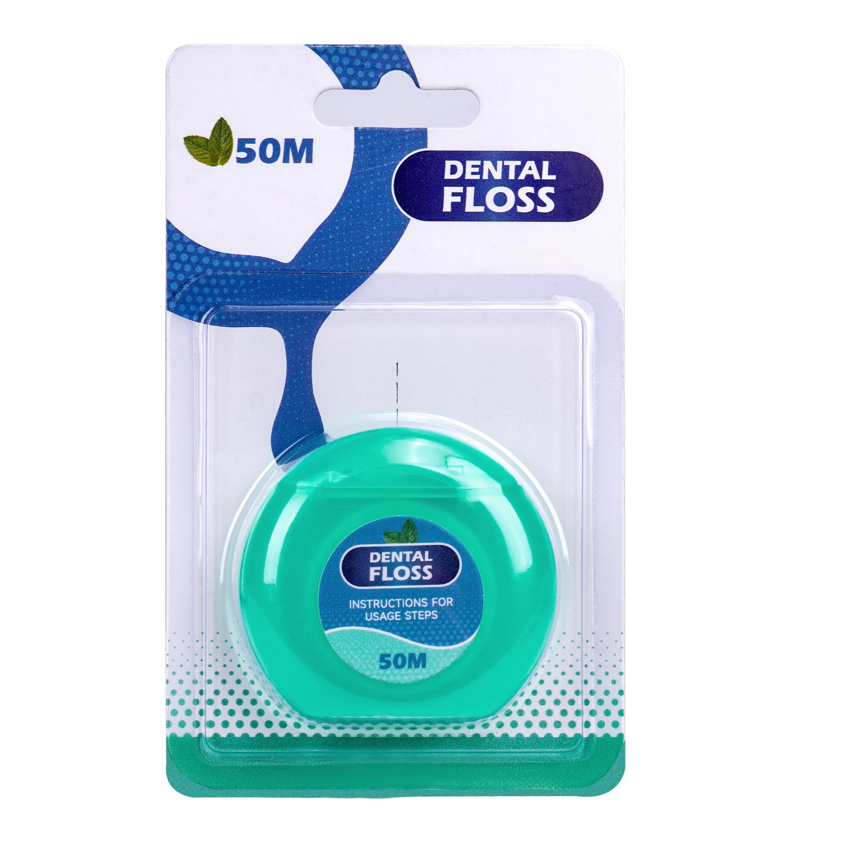 Biodegradable 50m Waxed Dental Pick Tooth Cleaner Card Packing Manufacturer Available Bamboo/Corn/Charcoal/Silk Mint Flavored