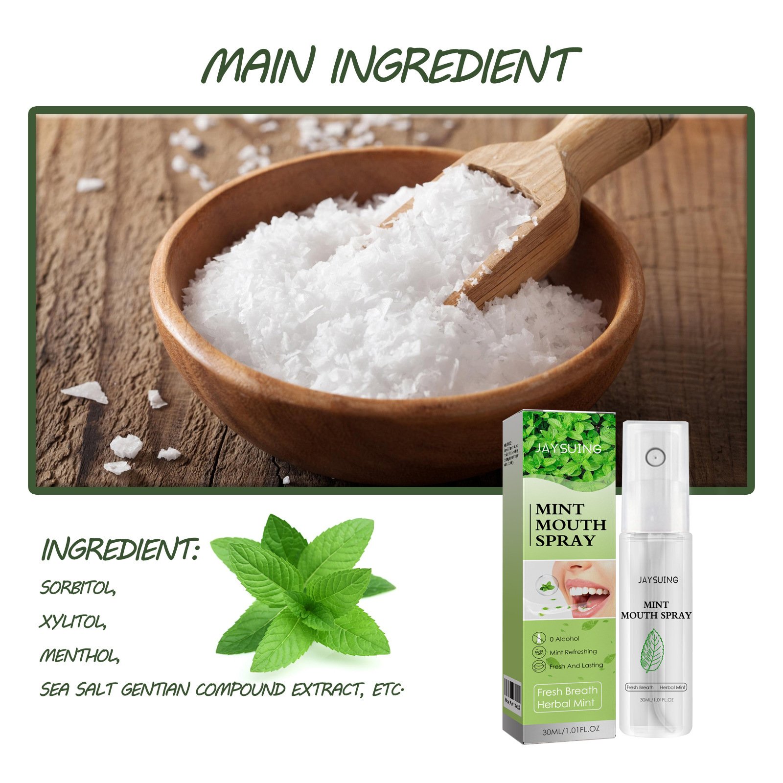 Oral Care Breath Freshener Odorless Mint Flavor Travel Size Mouth Perfume Spray