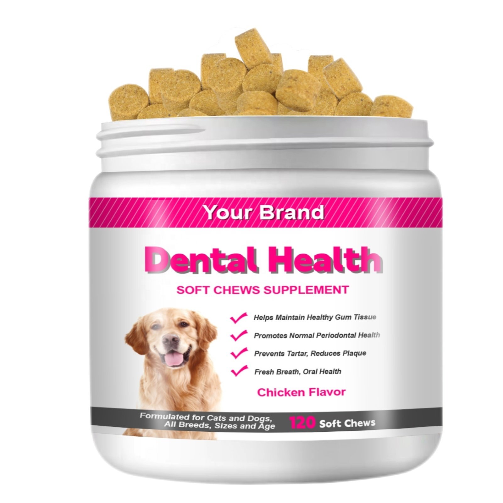 Private Label Dog Dental Care Healthy Care Supplement Soft Chews